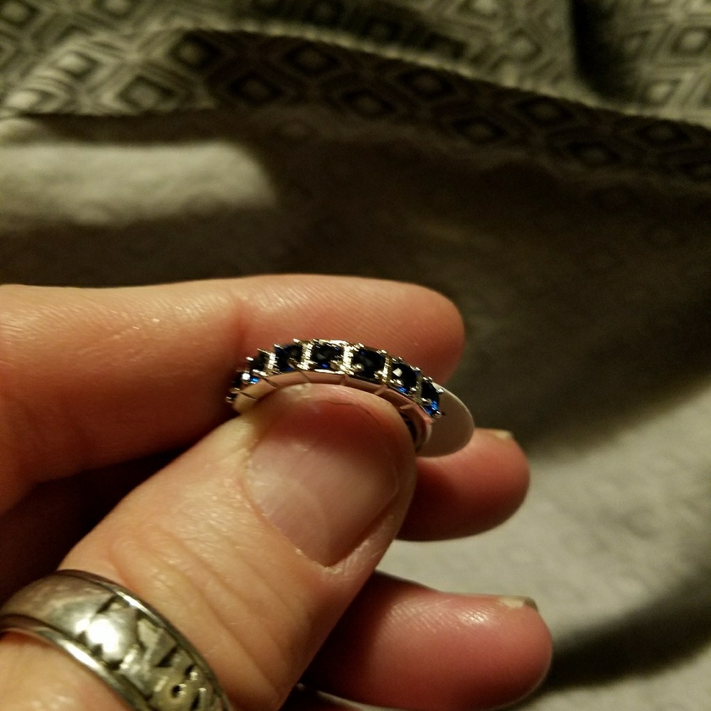 Sterling silver and sapphire ring
